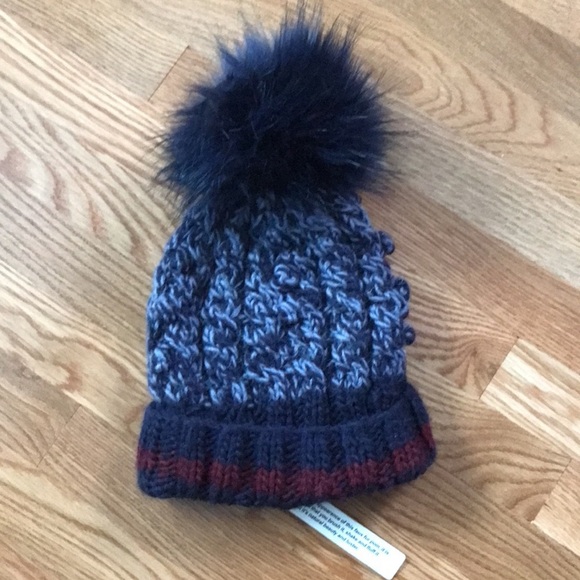 NWT Free People Happy Trails Stripe Pom Beanie Blue main image 6